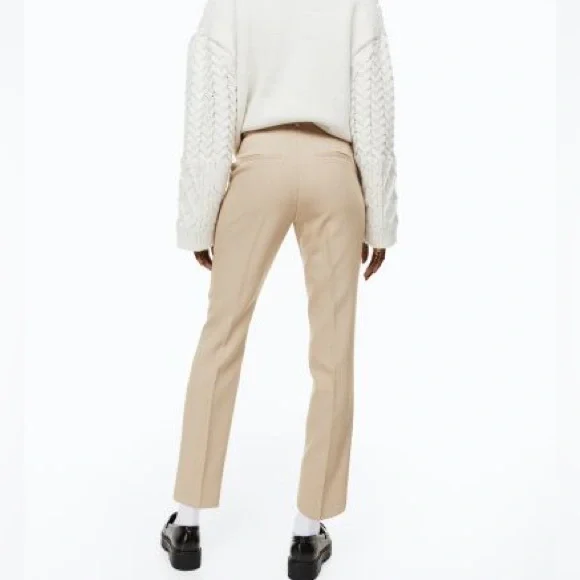 H&M formal pants•Size:Small/UK 6•Fabric:polyester•colour:light beige - Picture 3 of 8